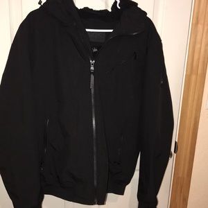 Black windbreaker jacket